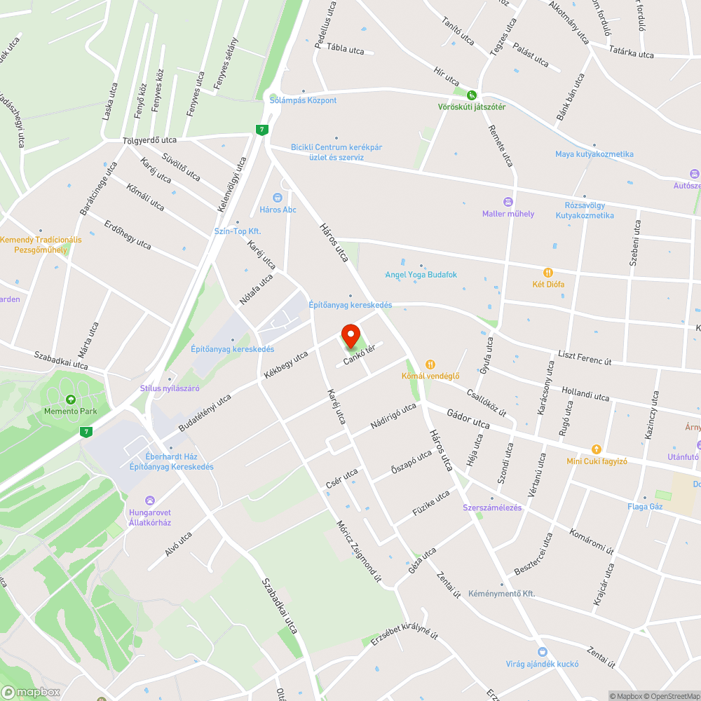 Beszakadt úttest és árok bejelentés helye