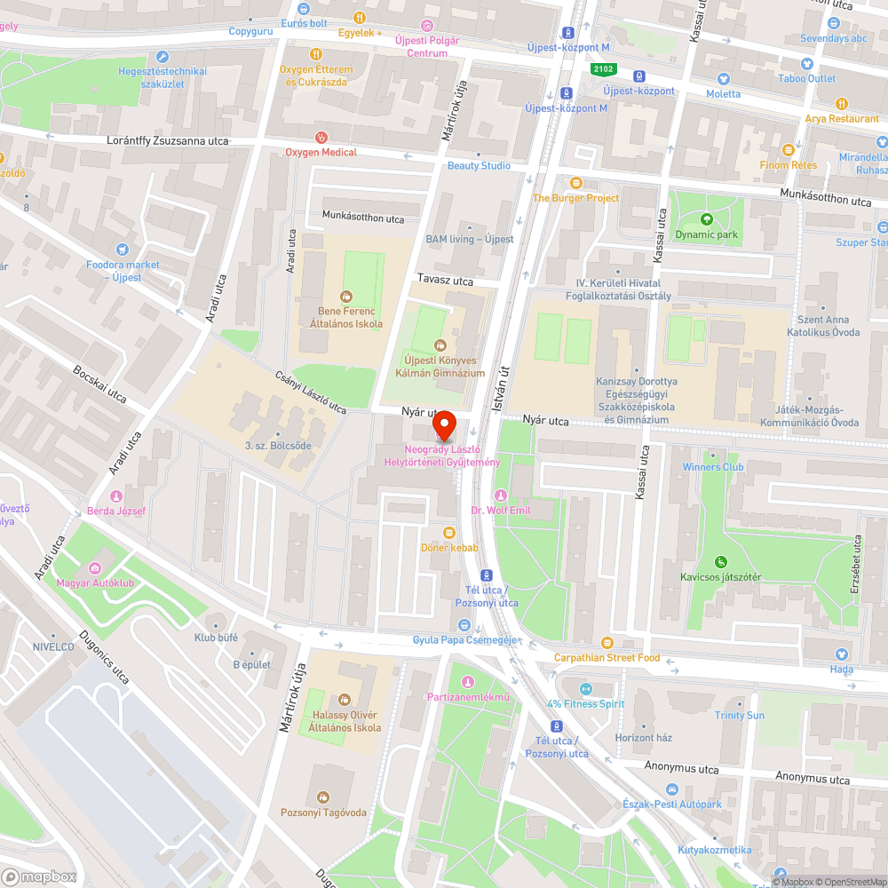 Döglött madár bejelentés helye