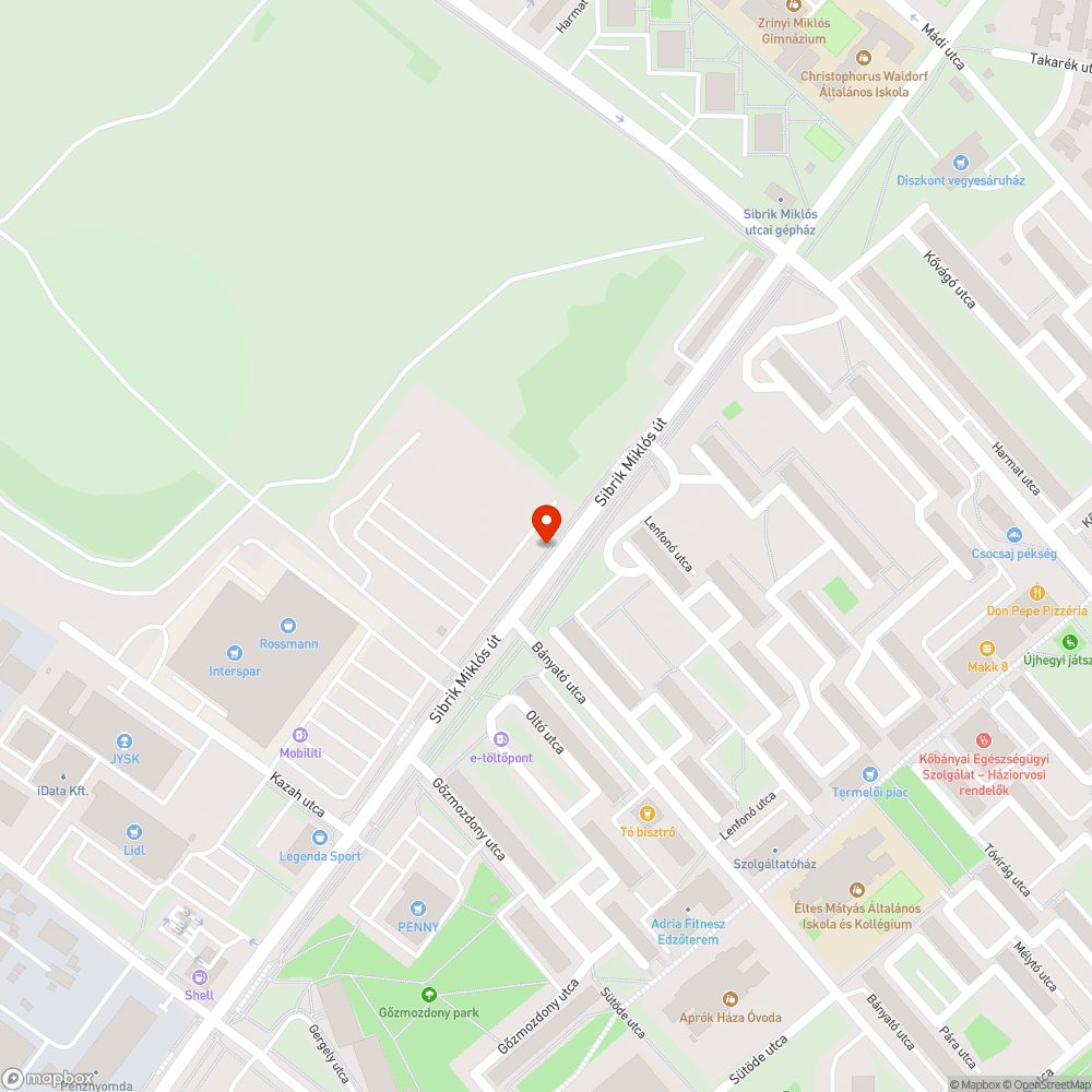 Kidőlt fa a Sibrik Miklós úton bejelentés helye