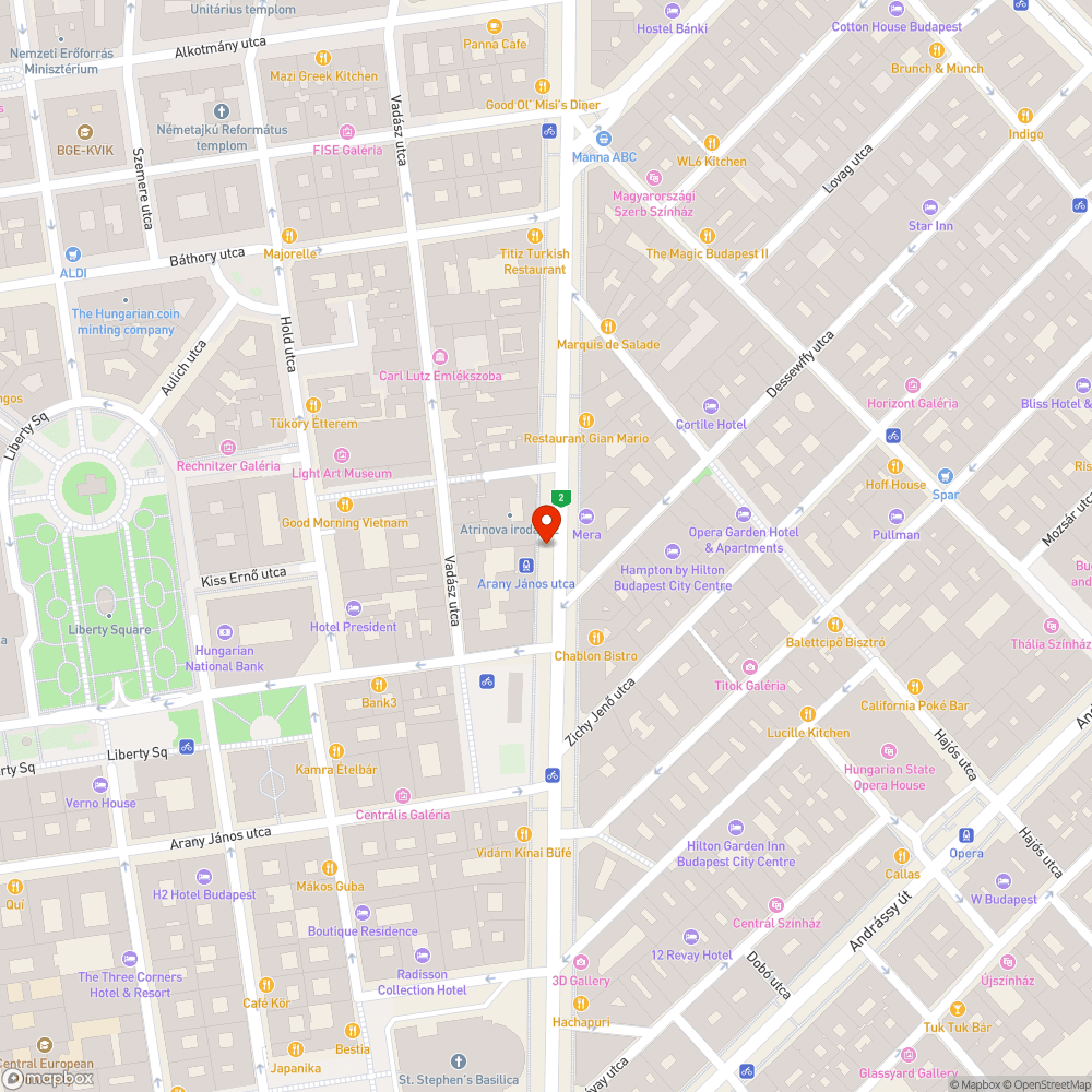 láthatatlan bicikliút jele a Podmaniczky téren bejelentés helye