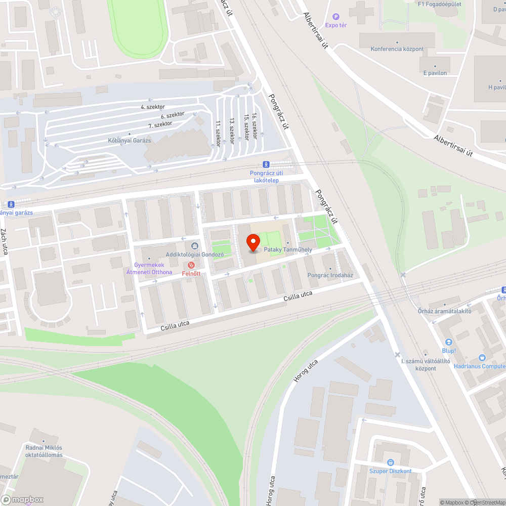 Pongrác úti lakótelepnél az úttest bejelentés helye