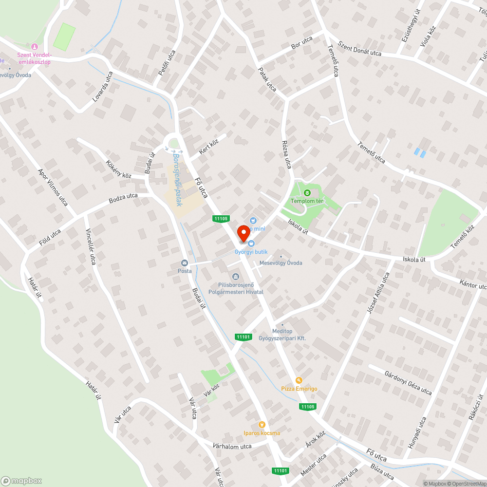 Vízelvezető rács mellett kitört aszfalt+kátyúk bejelentés helye