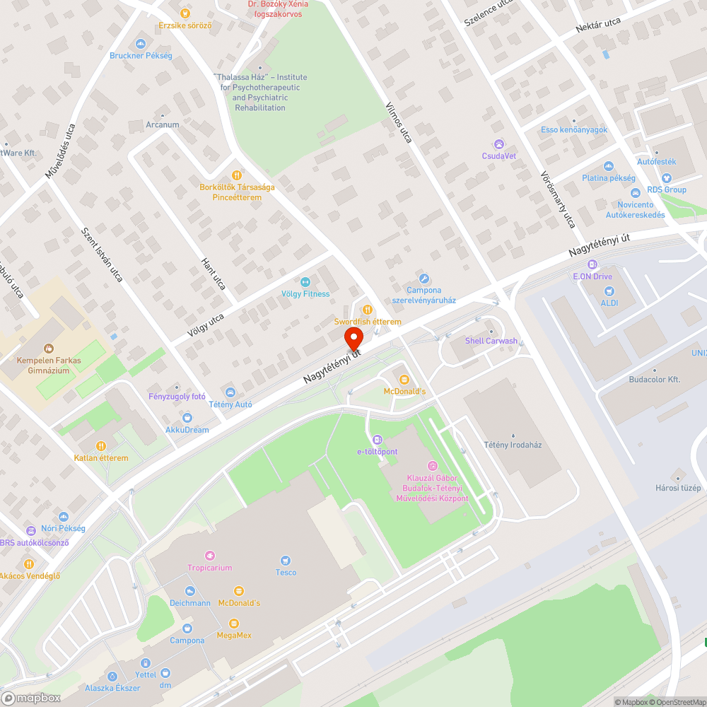 Betört üveg bejelentés helye