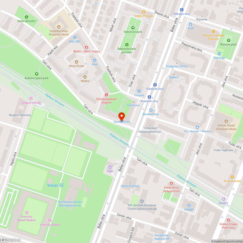 Kuka úszik a Rákos-patakban bejelentés helye