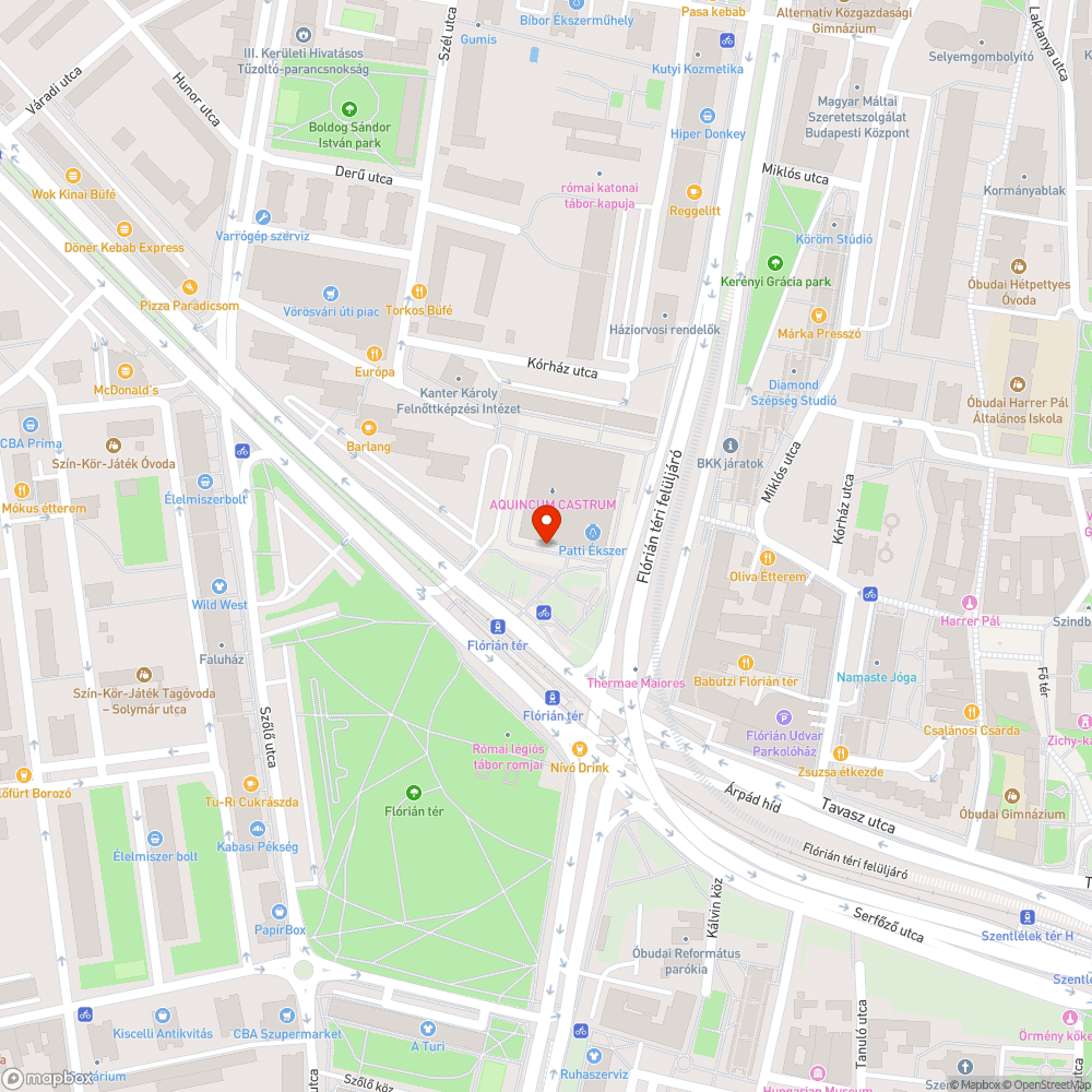 Flórián tér balesetveszélyes betonelem bejelentés helye