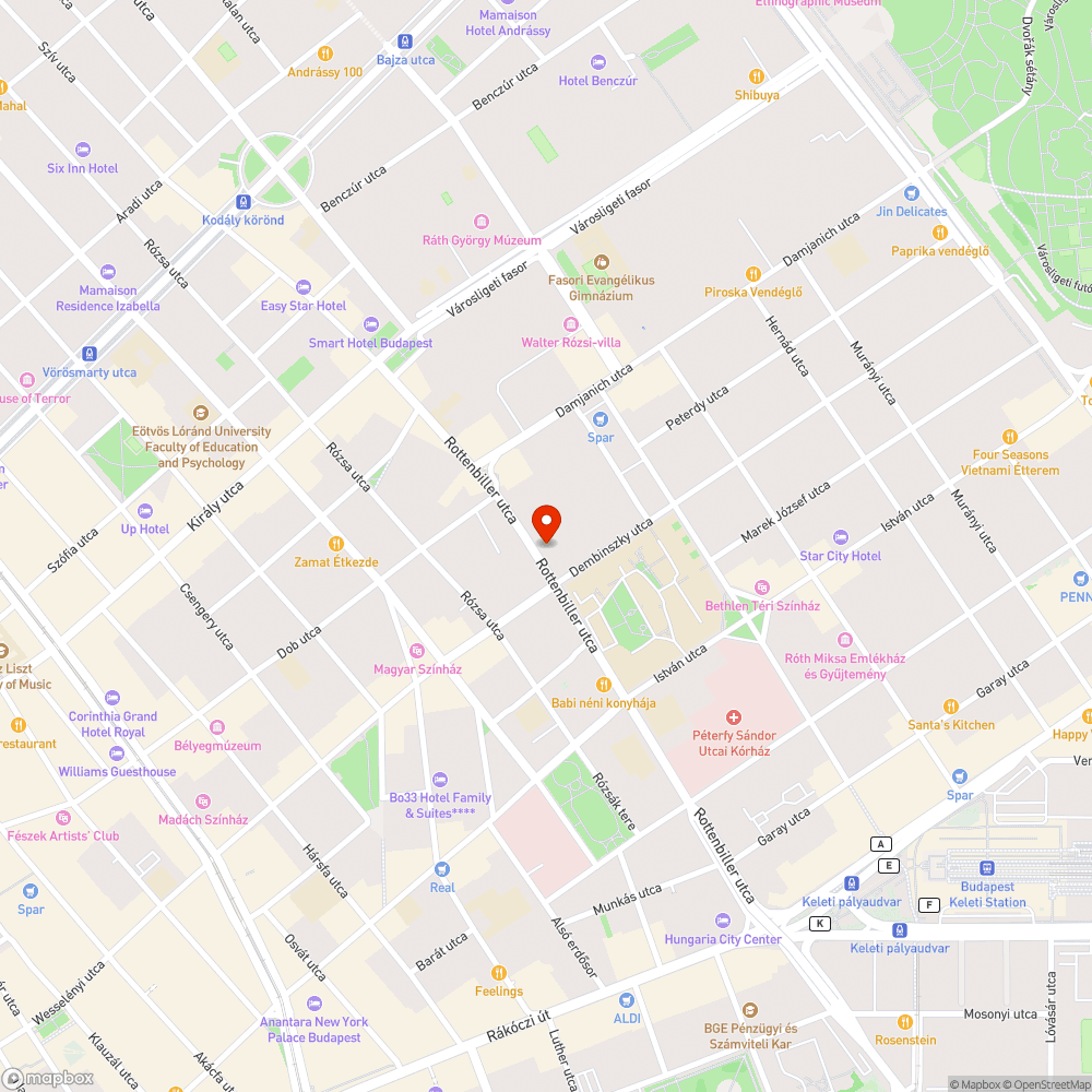 Elhagyott jármű a Rottenbiller utcán. bejelentés helye