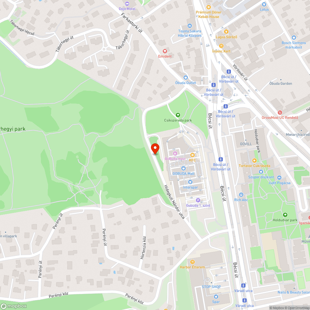 Hidegkúti Nándor úti hulladékelhagyások bejelentés helye