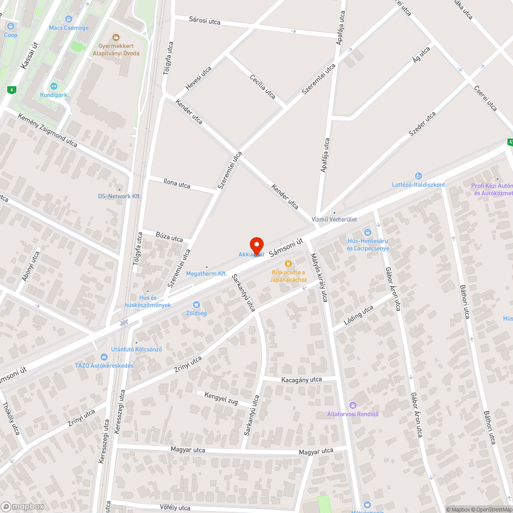 Sámsoni út felújítása bejelentés helye