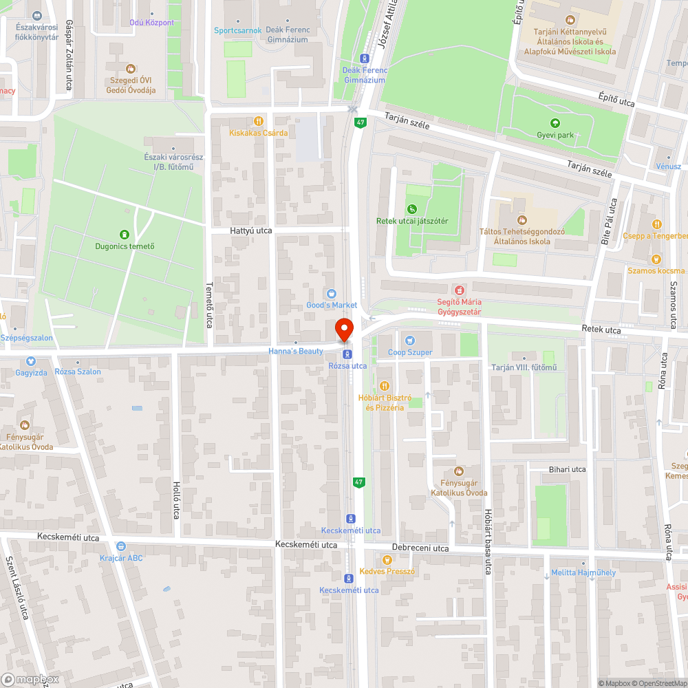 Rózsa utca 1. csatornafedél bejelentés helye