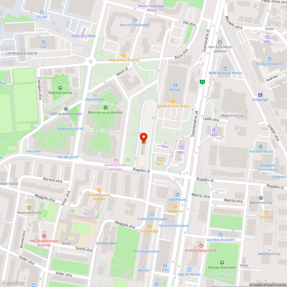 Bogdáni út buszvégállomás járdahibái bejelentés helye