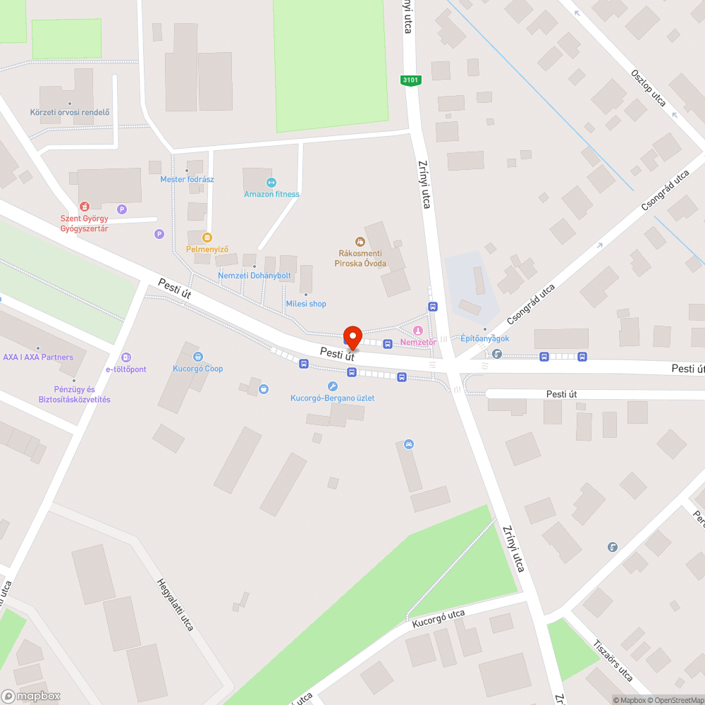 Kidőlt buszmegálló bejelentés helye