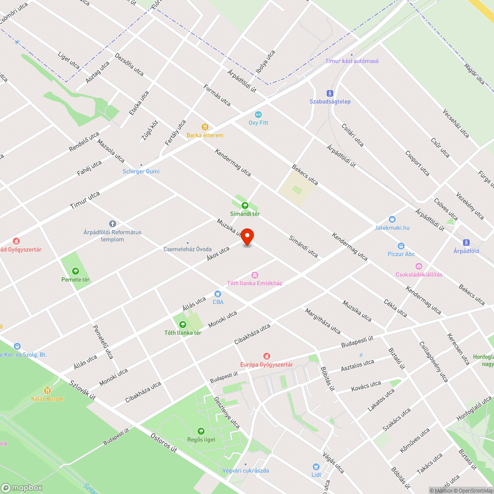 Elhagyott autó bejelentés helye