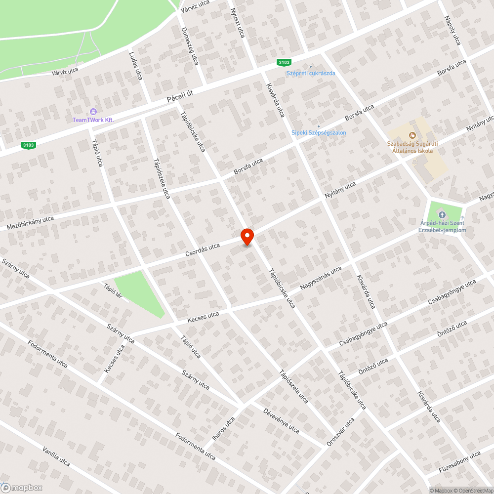 Út hiánya bejelentés helye