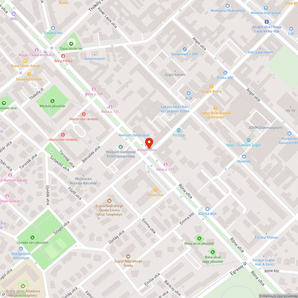 Zebra bejelentés helye