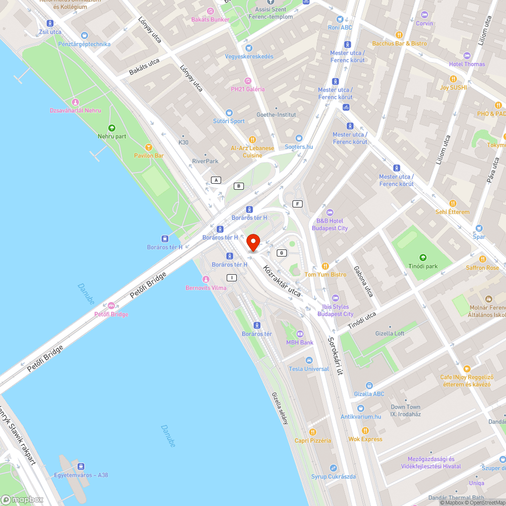 Boráros téri nyilvános vécé bejelentés helye