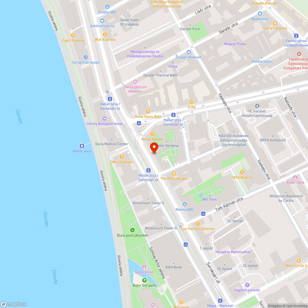 Belógó növényzet - Soroksári út bejelentés helye