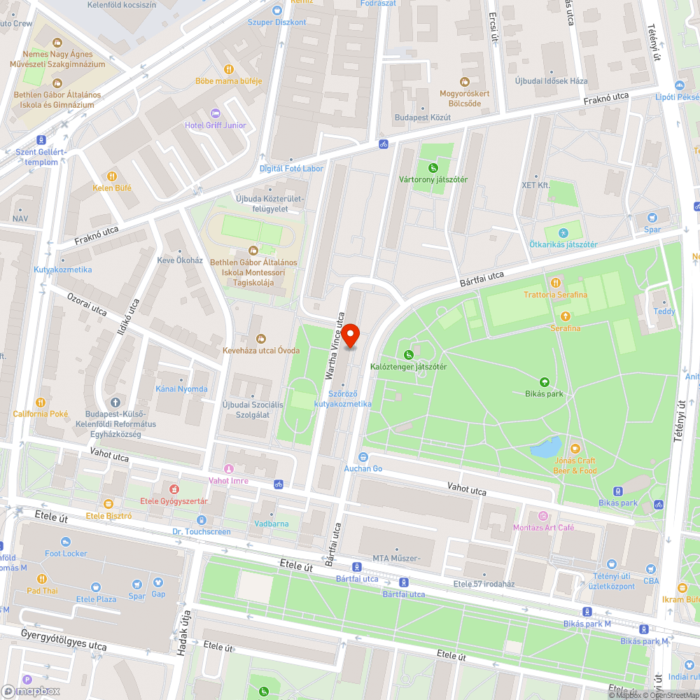 Kráter a Wartha Vince utcában bejelentés helye