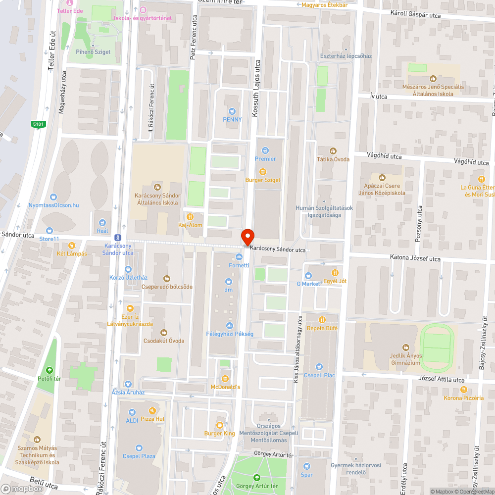 Eldugult vízelnyelő bejelentés helye