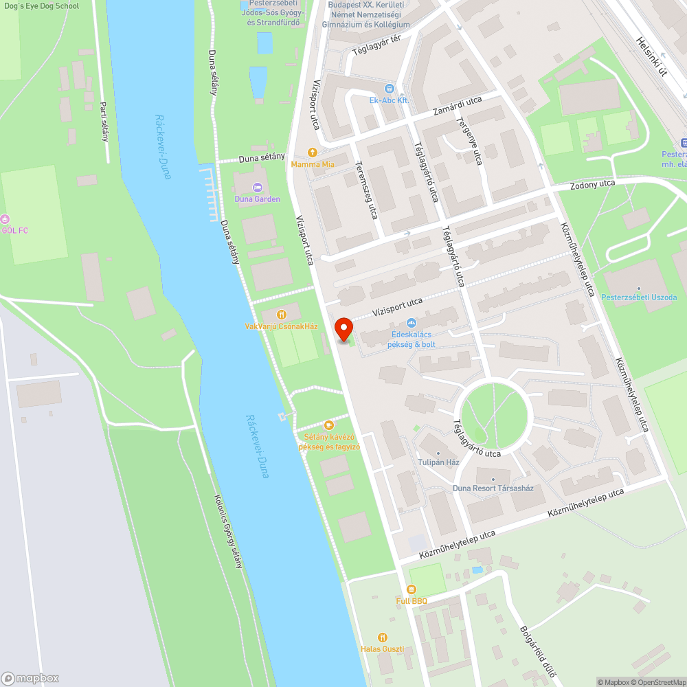 Csapadékvíz elvezetés a Vízisport utcában bejelentés helye