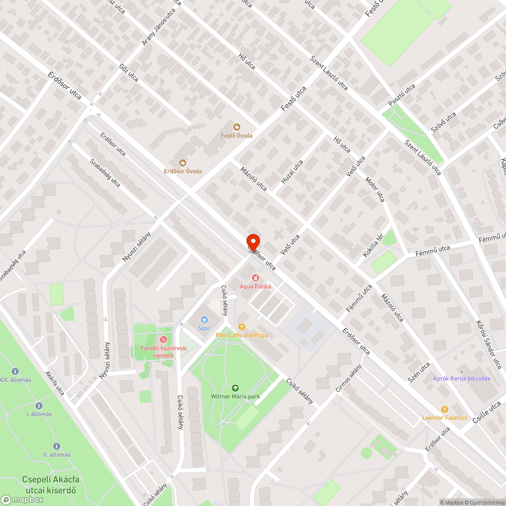 Kátyú a sarkon bejelentés helye