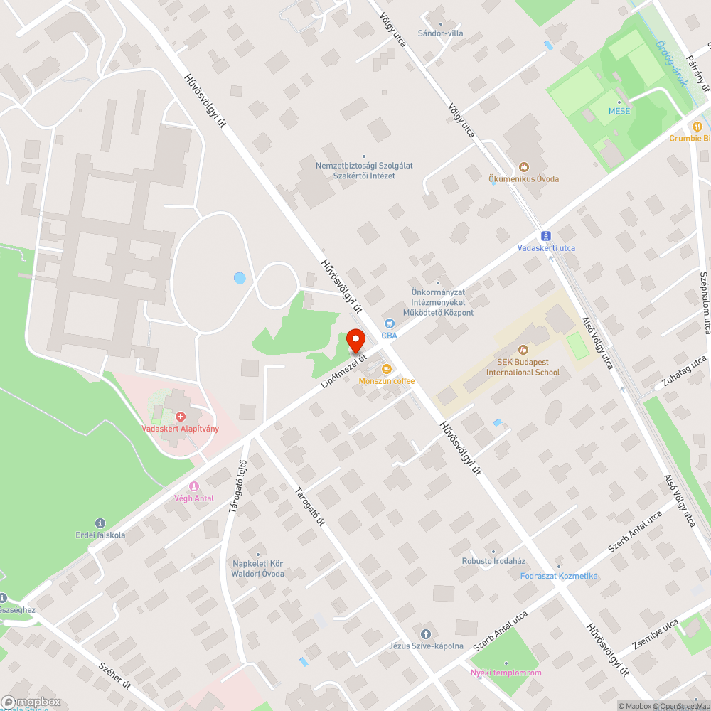 Kátyú a Lipótmezei út elején bejelentés helye