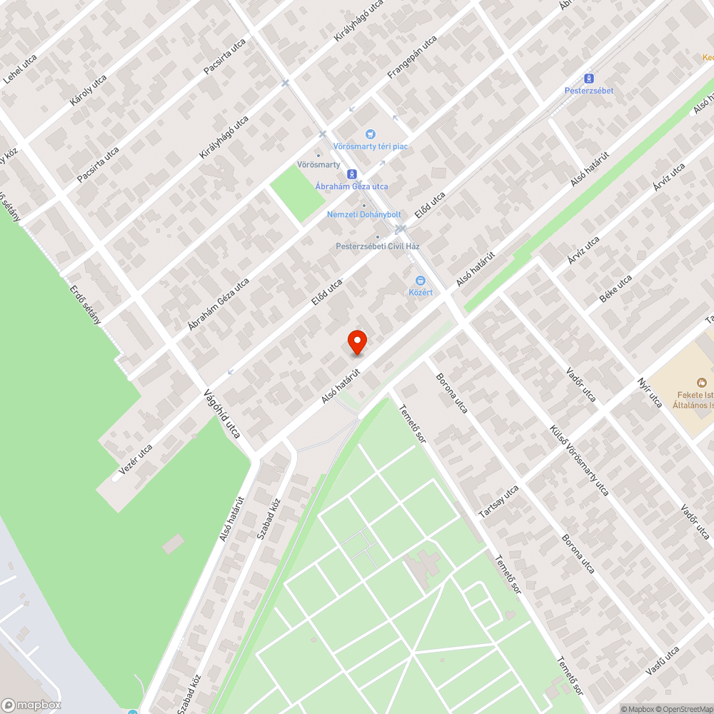 Útburkolat javítás XX. ker Alsóhatár u. 1-33. bejelentés helye