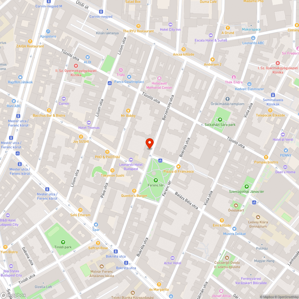 Kitört oszlop a Ferenc téren bejelentés helye