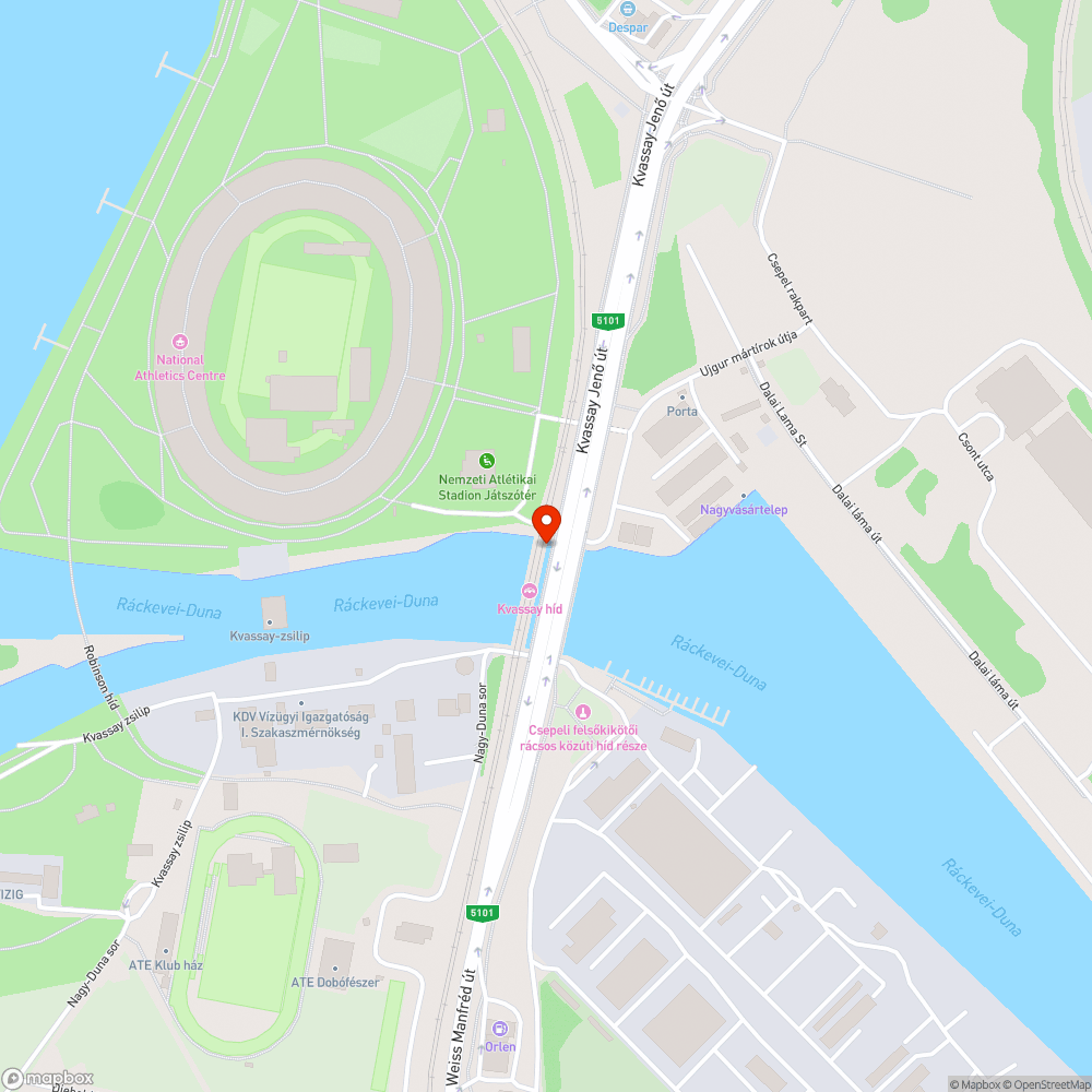 Áll a víz a Kvassay híd járdáján bejelentés helye