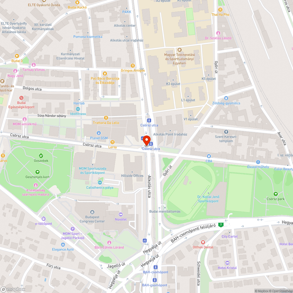 elütött BKK szekrény bejelentés helye