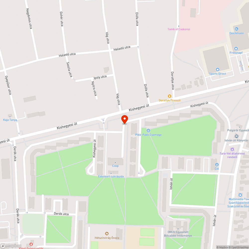 Beszakadt csatornafedő bejelentés helye