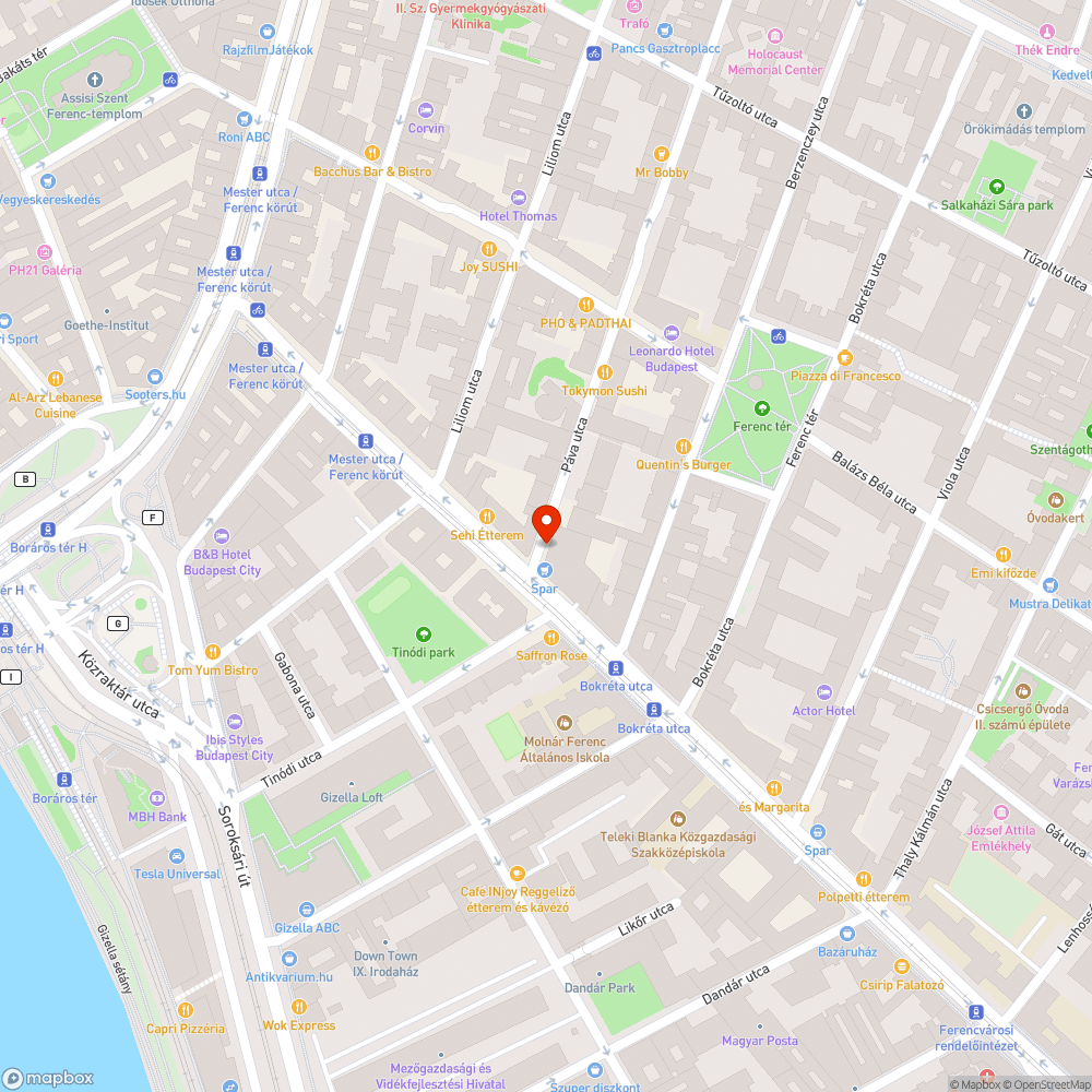 Gyalogos átkelőhely hiánya a Mester utcában bejelentés helye