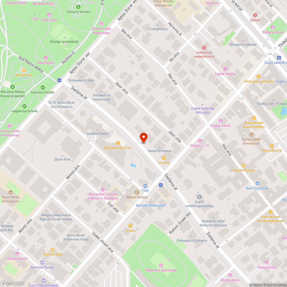 Üres fahely / Stefánia út bejelentés helye