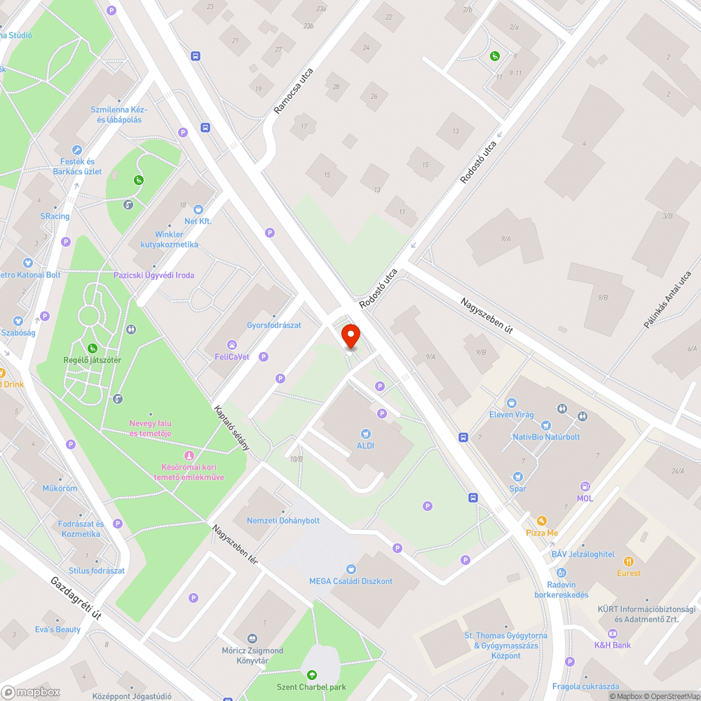 Rétköz utca vízben álló parkoló bejelentés helye