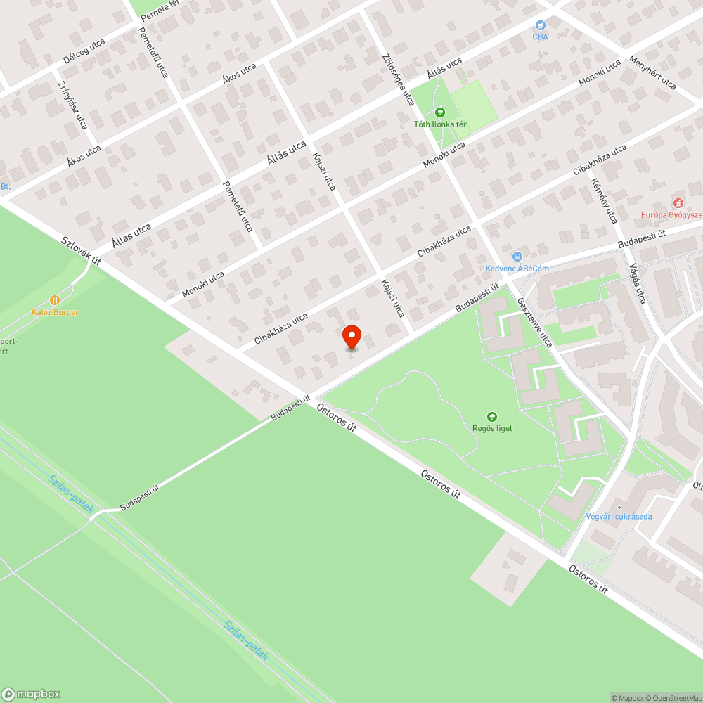 Budapesti útra kifolyt beton (?) takarítása bejelentés helye