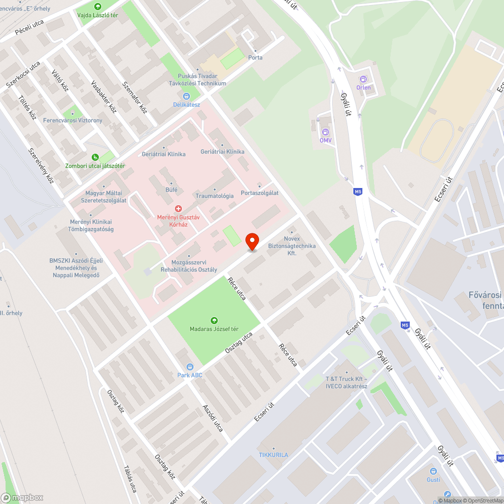 Gyáli úti fák bejelentés helye