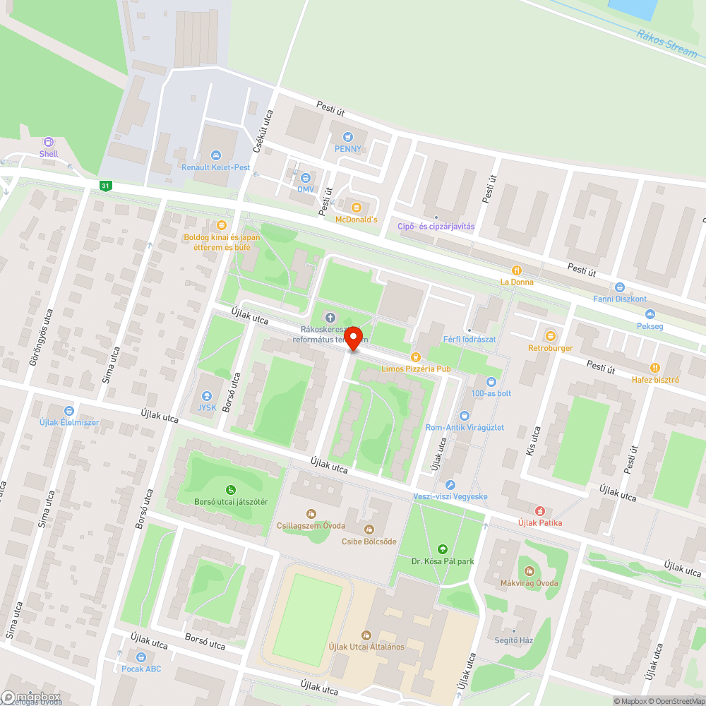 Zöldterületre kihelyezett utánfutó bejelentés helye