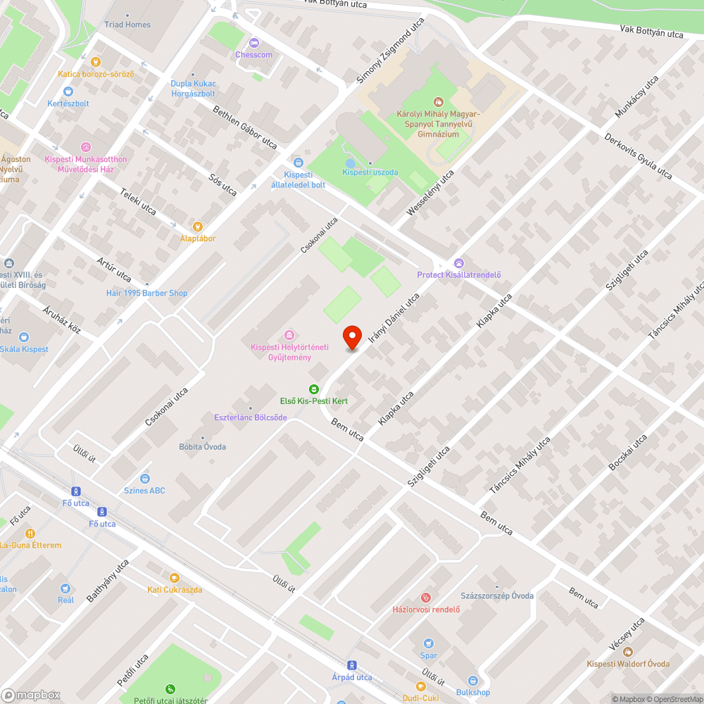 Láthatatlan kátyú bejelentés helye