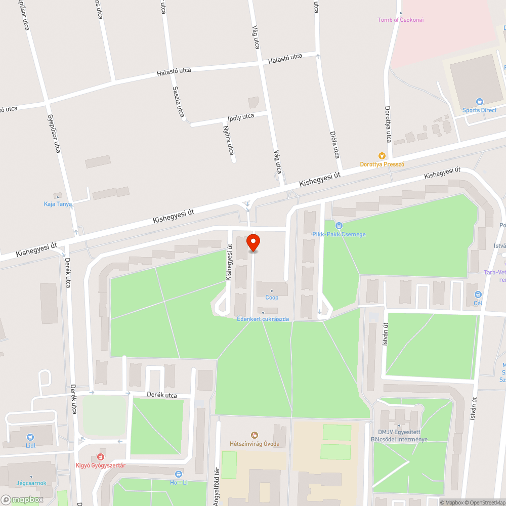 Mély kátyú bejelentés helye