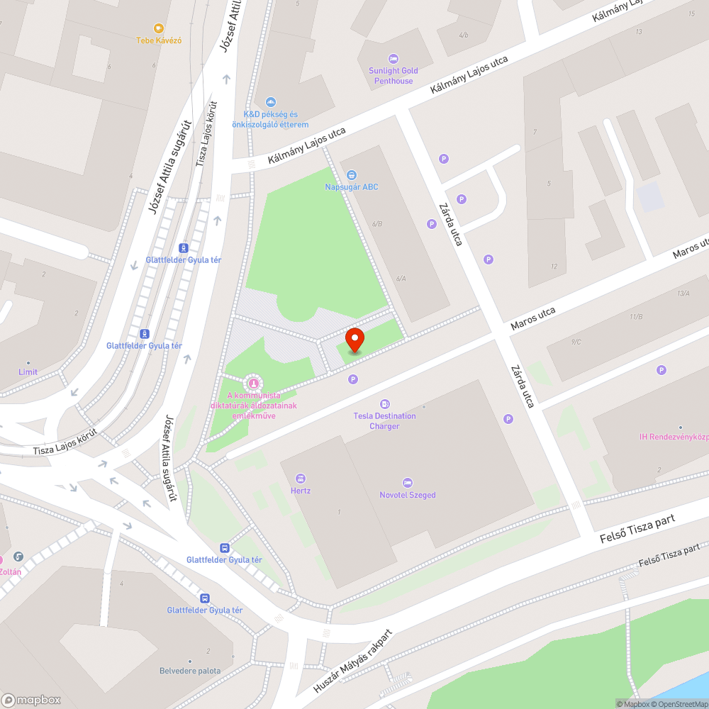 Botlásveszélyes járda bejelentés helye