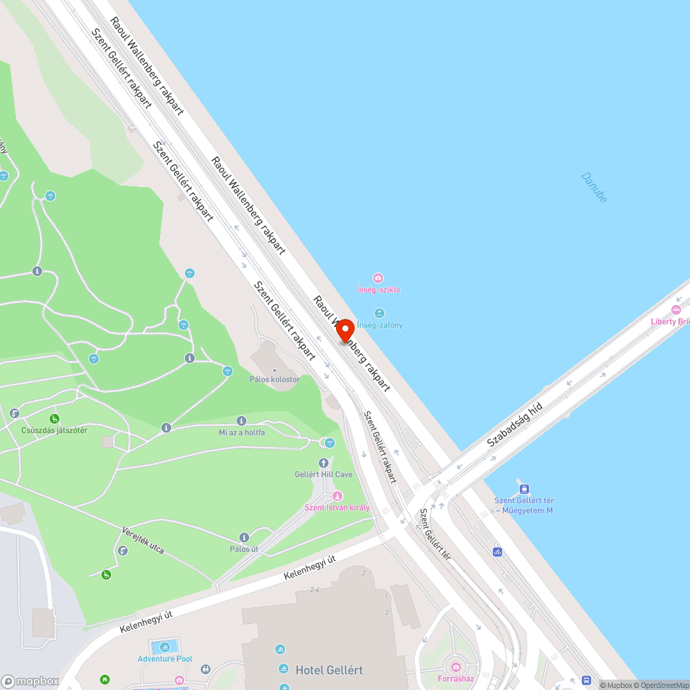 Üres fahelyek a Szent Gellért rakpart menti sétányon bejelentés helye