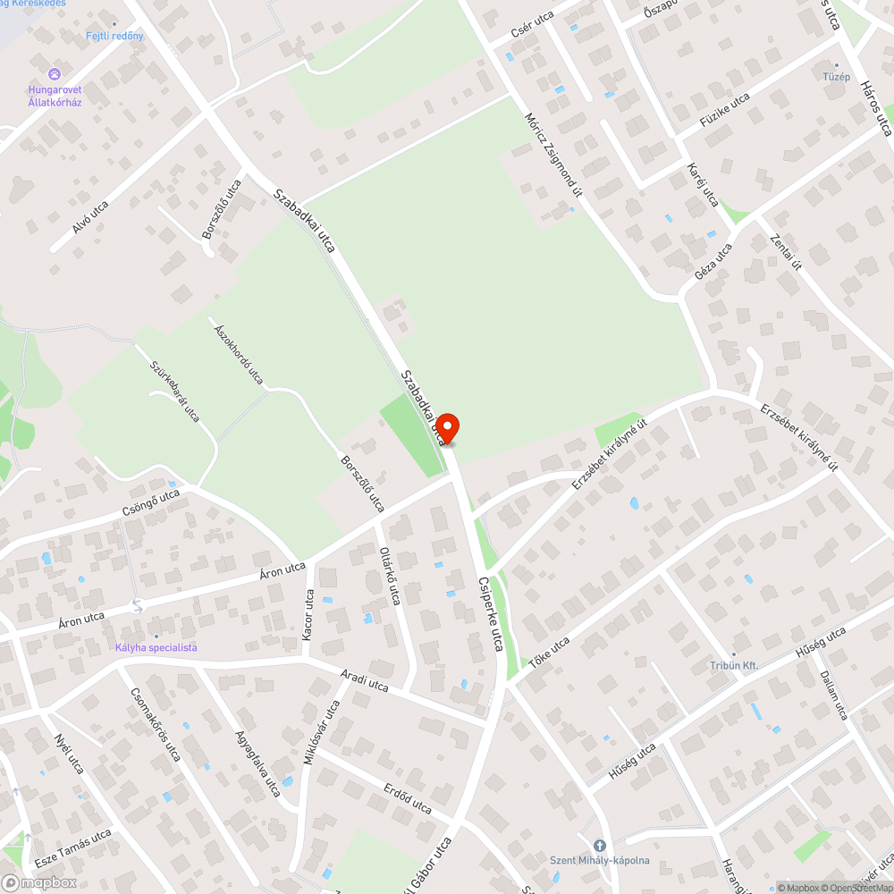 Úthiba bejelentés helye