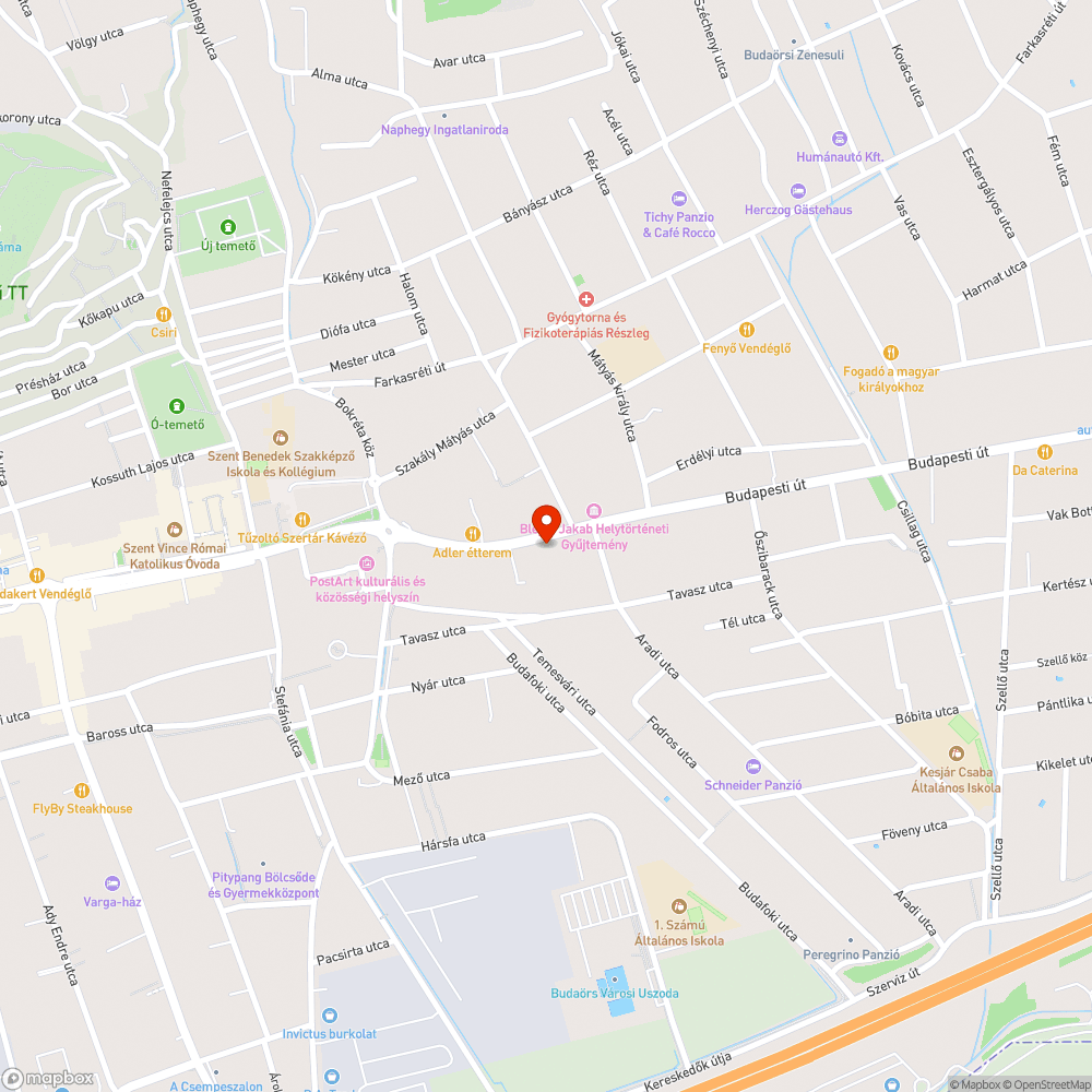 Az 1-es számú főút budaörsi szakaszának várható beszakadása bejelentés helye