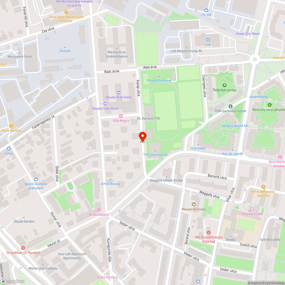 Akadálymentesítetlen járdaszegélyek a Kalap utcában bejelentés helye