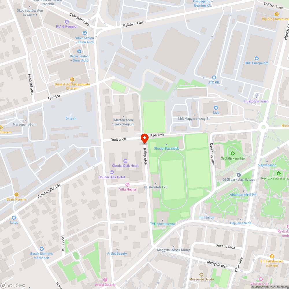 Kátyú a Kalap utcában bejelentés helye