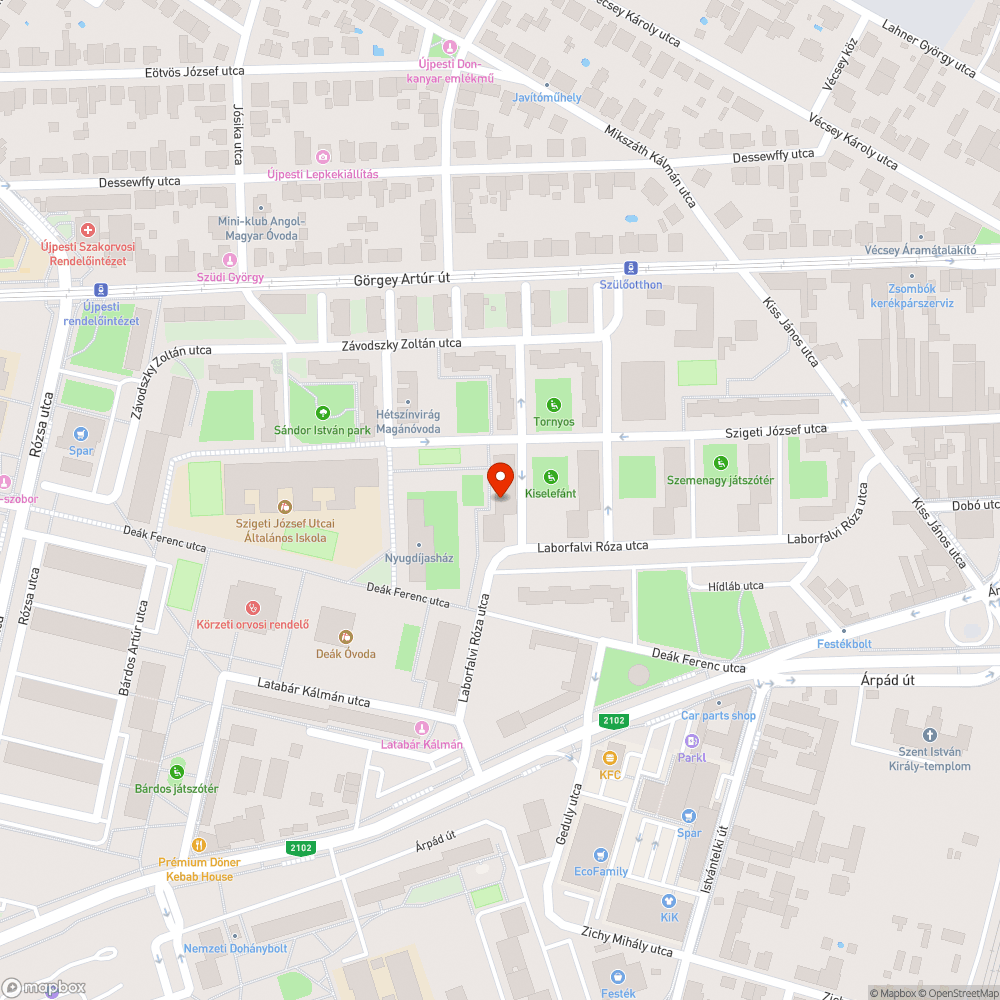 Elhagyott autó bejelentés helye