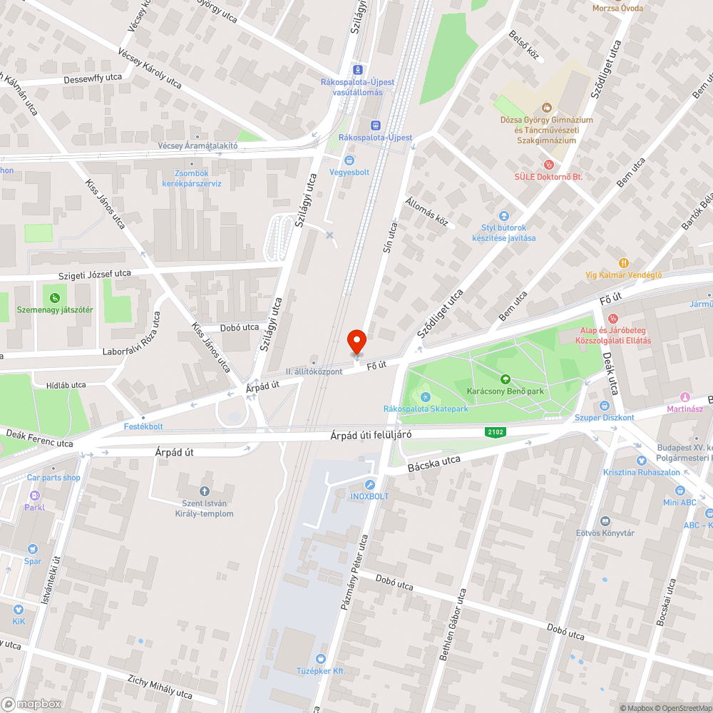 Elhagyott autó bejelentés helye