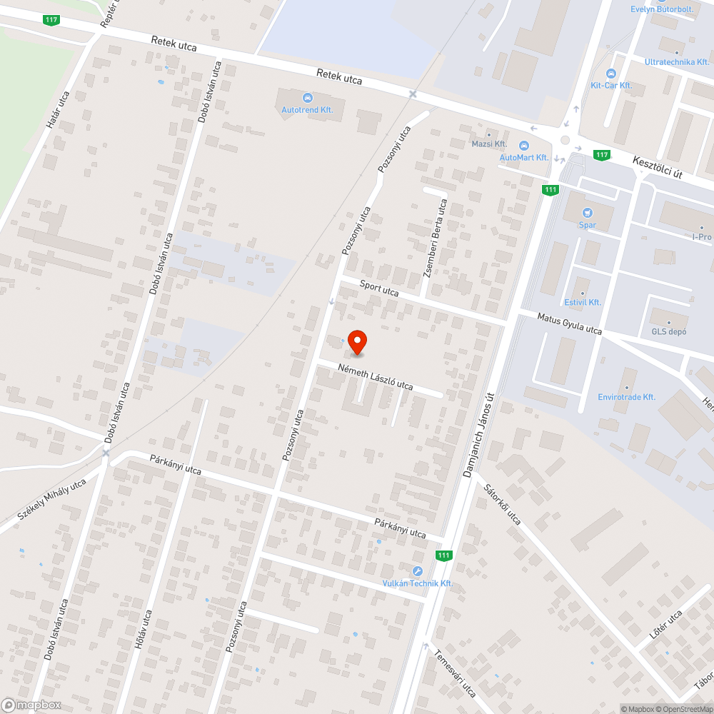 A Németh László utcában nincs kiépítve közvilágítás bejelentés helye