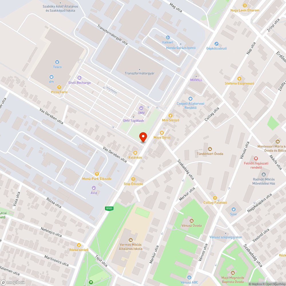 Hiányzó fényterelő bejelentés helye