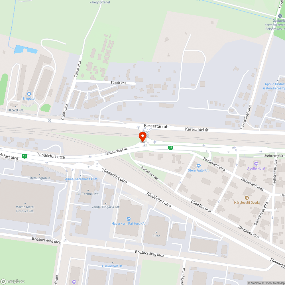 Kidöntött, elforgatott stoptábla bejelentés helye