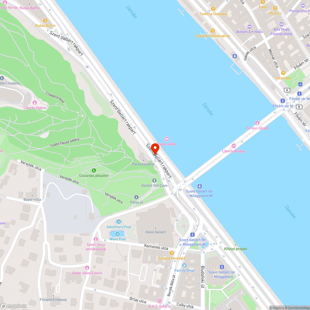 Gazos fatövek a Szent Gellért rakparti sétányon bejelentés helye